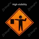 Roll Up Sign & Stand - Flagger Symbol Ahead Reflective Roll Up Traffic Sign